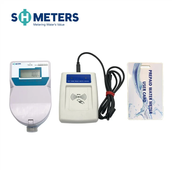Brass Water Meter Body Prepaid Water Meter IC Card Smart Digital Prepaid Water Meter Dry Dial, Ball Valve